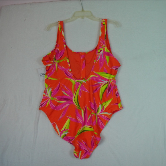 Old Navy #Women's Tropical Floral Half Zip One Piece Swimsuit Size 2X NWT - Picture 2 of 8